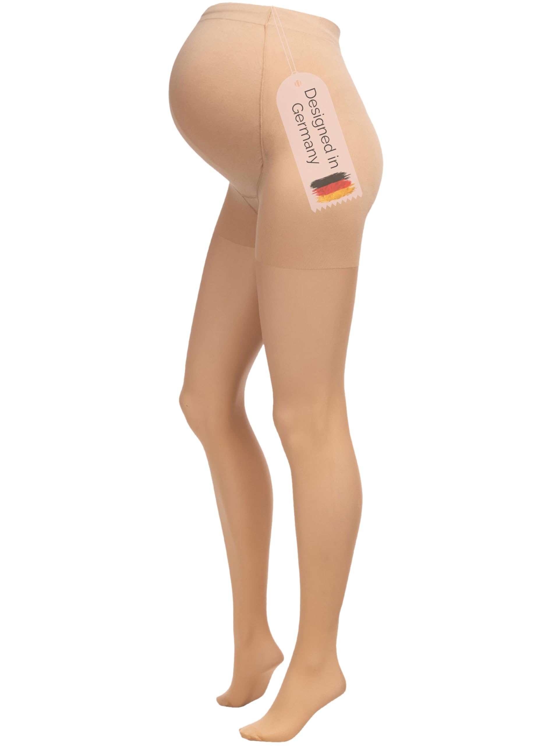 herzmutter-1200-umstandsstrumpfhose-20-den-transparent-matt-beige-schwarz image 1