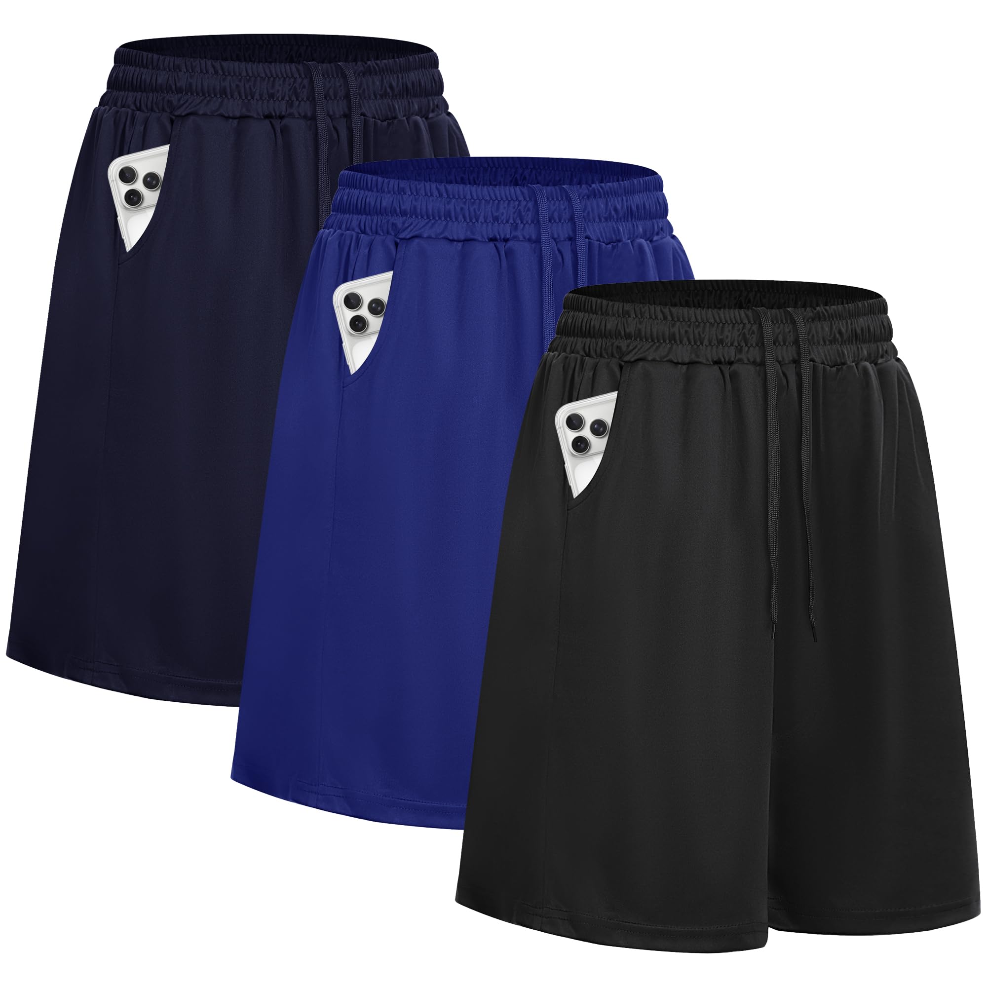 ddobb-sporthose-herren-kurz-3er-pack-gym-shorts-mit-taschen-und-kordelzug image 5