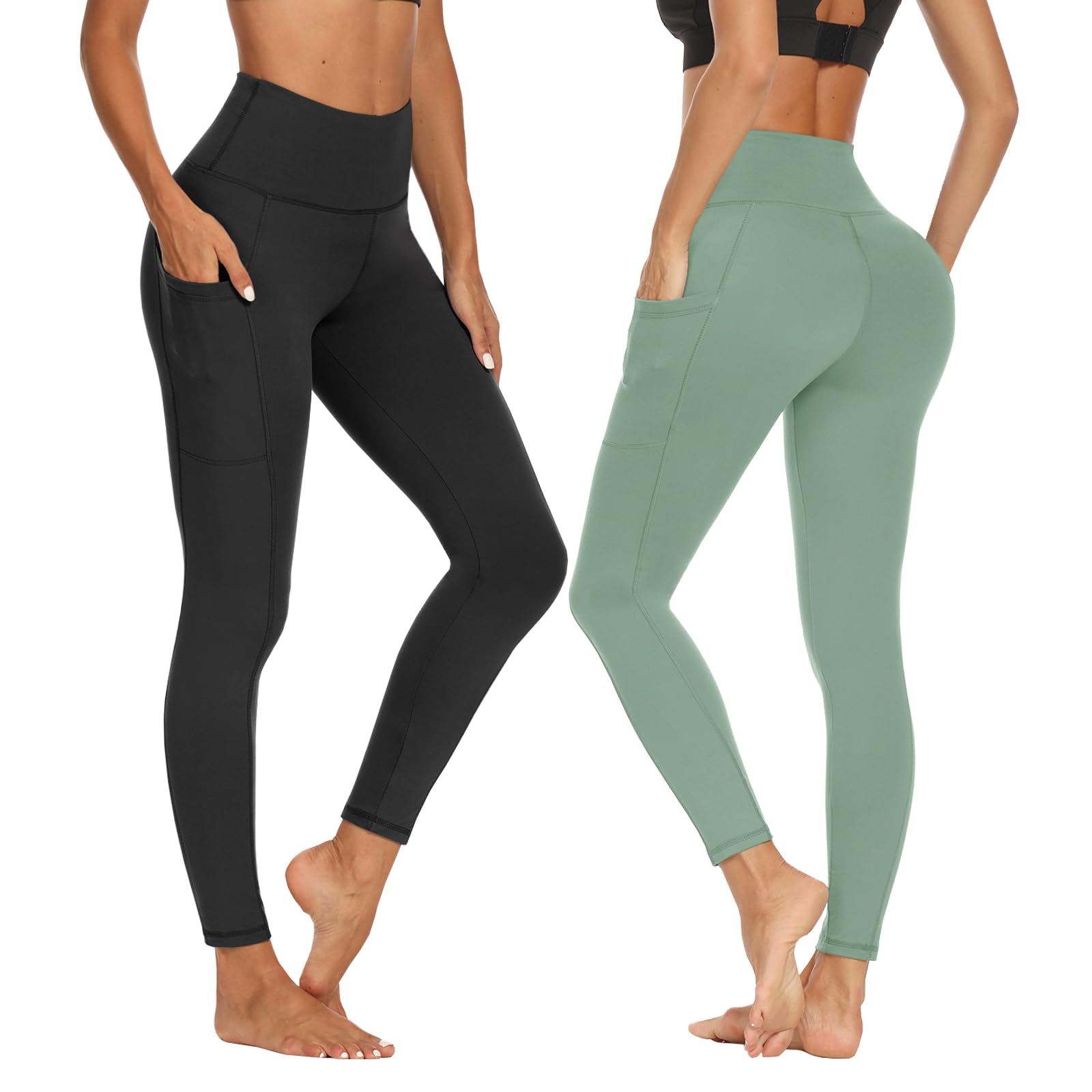 ddobb-leggings-damen-mit-taschen-high-waist-2er-pack-blickdichte-sporthose image 2