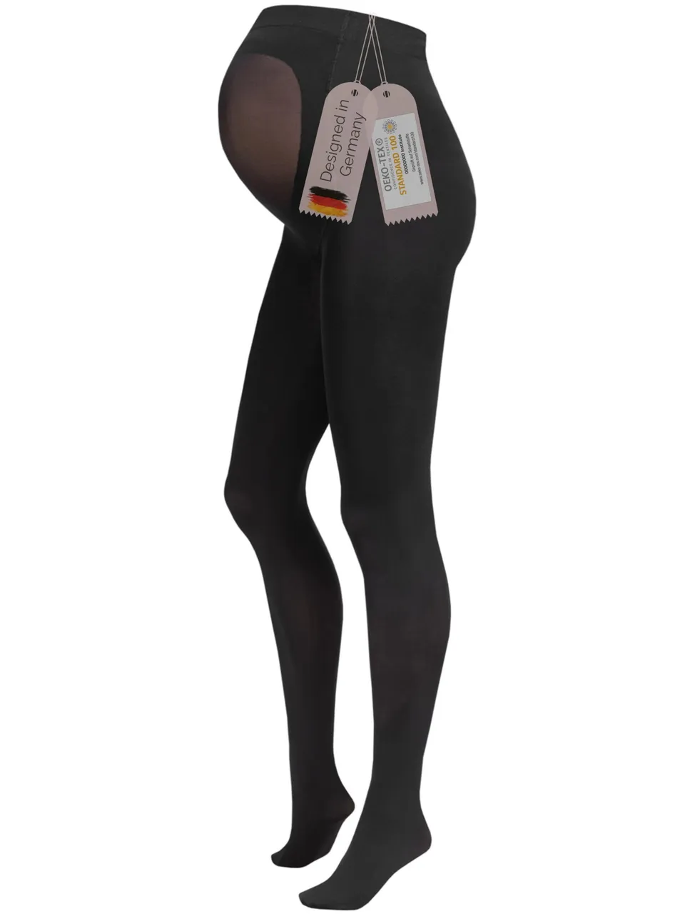herzmutter-umstandsstrumpfhose-1300-80-den-blickdicht-matt-schwarz image 1