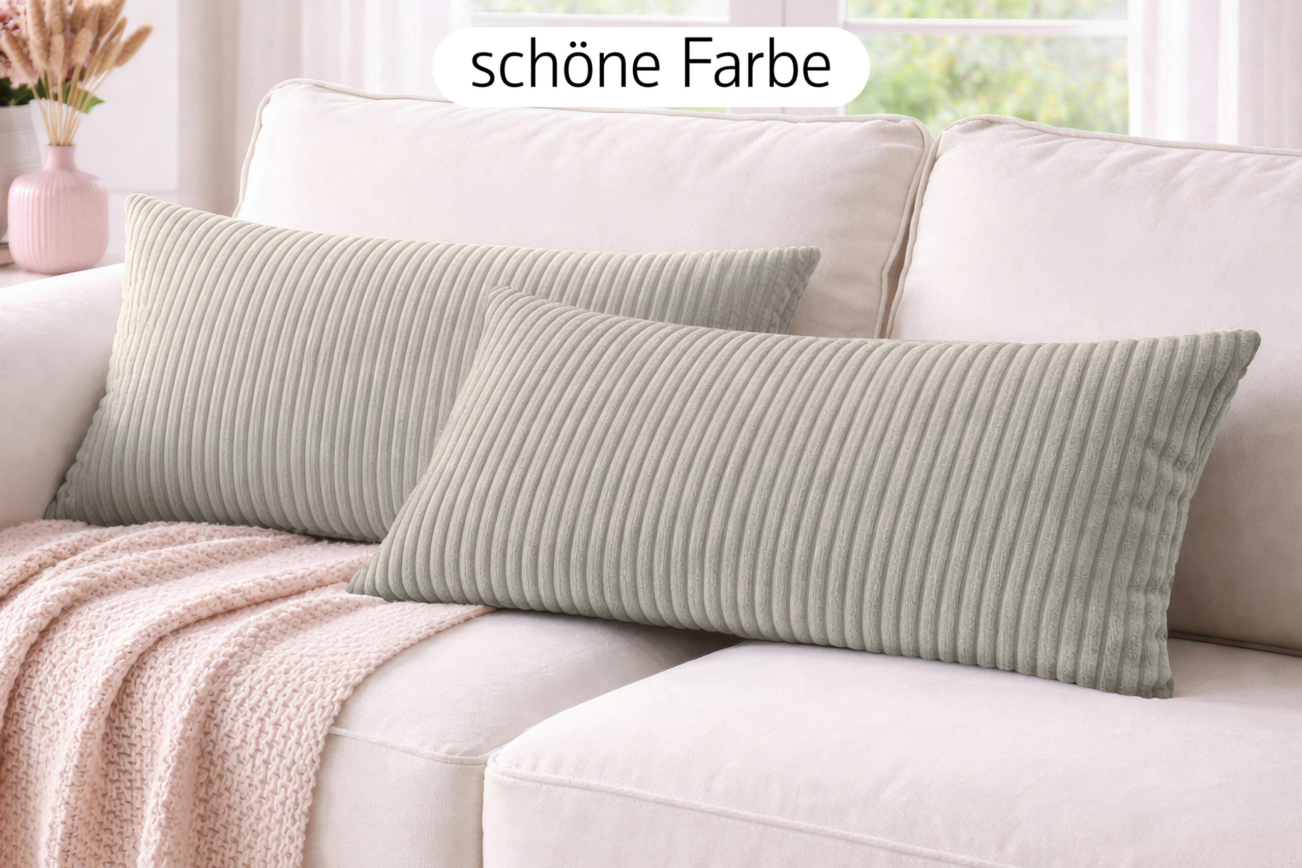 amilian-dekokissen-40x80-cm-mit-f-llung-sofakissen-couchkissen-in-cord-optik image 4