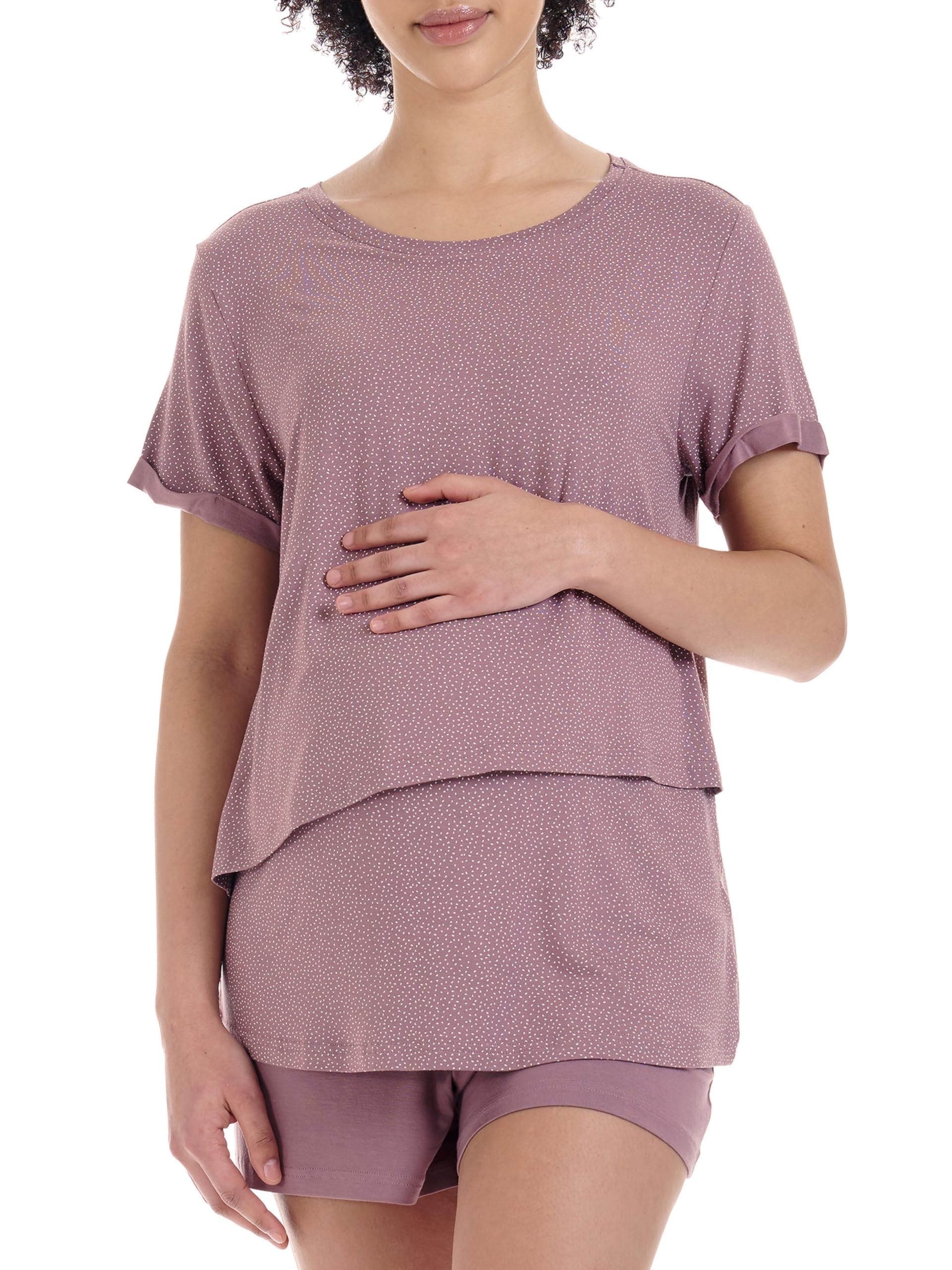 herzmutter-still-schlafanzug-kurz-2550-2650-stillpyjama-set-oekotex image 1