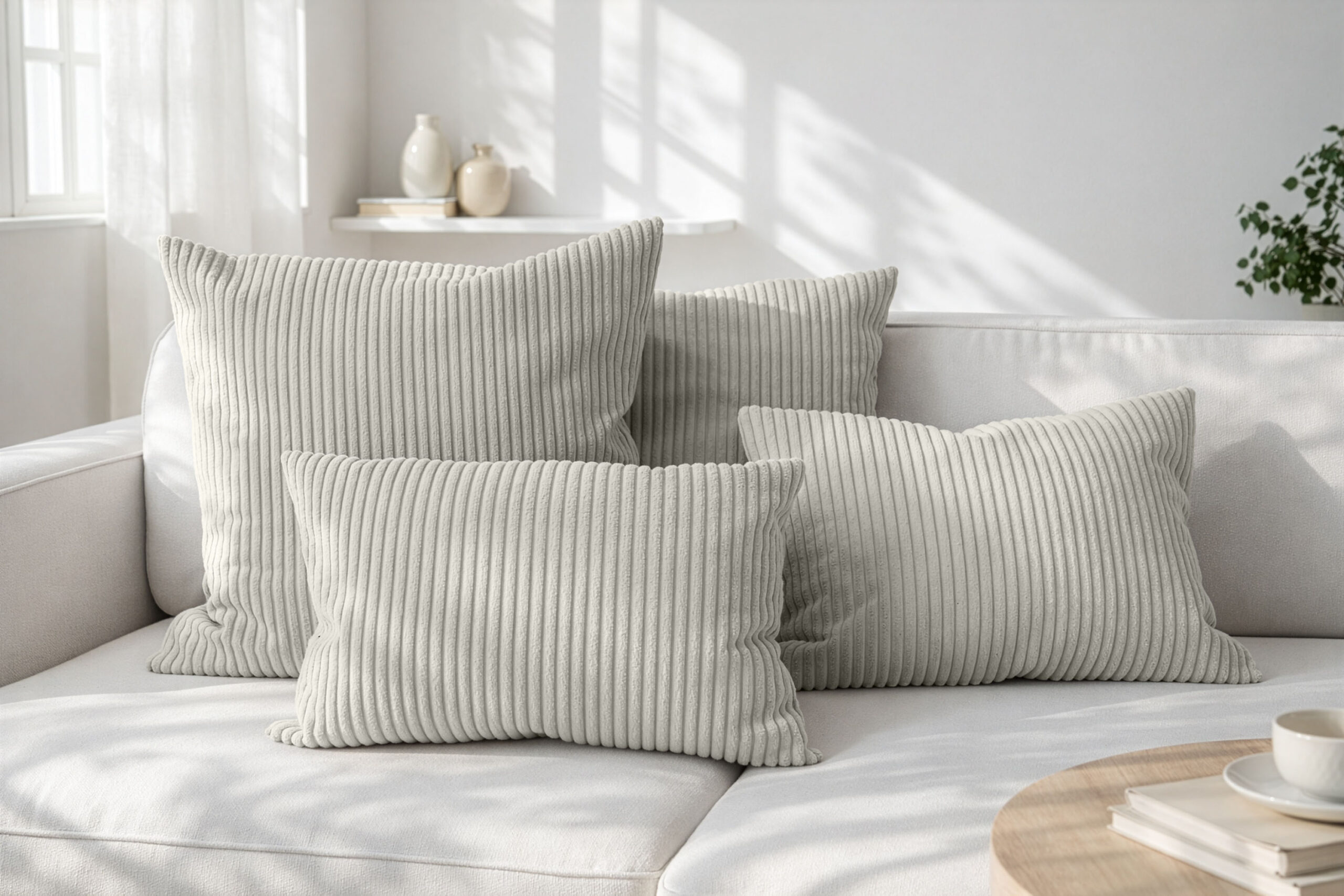 amilian-dekokissen-4er-set-cord-optik-2x-40x40-2x-35x45-cm-mit-f-llung image 1