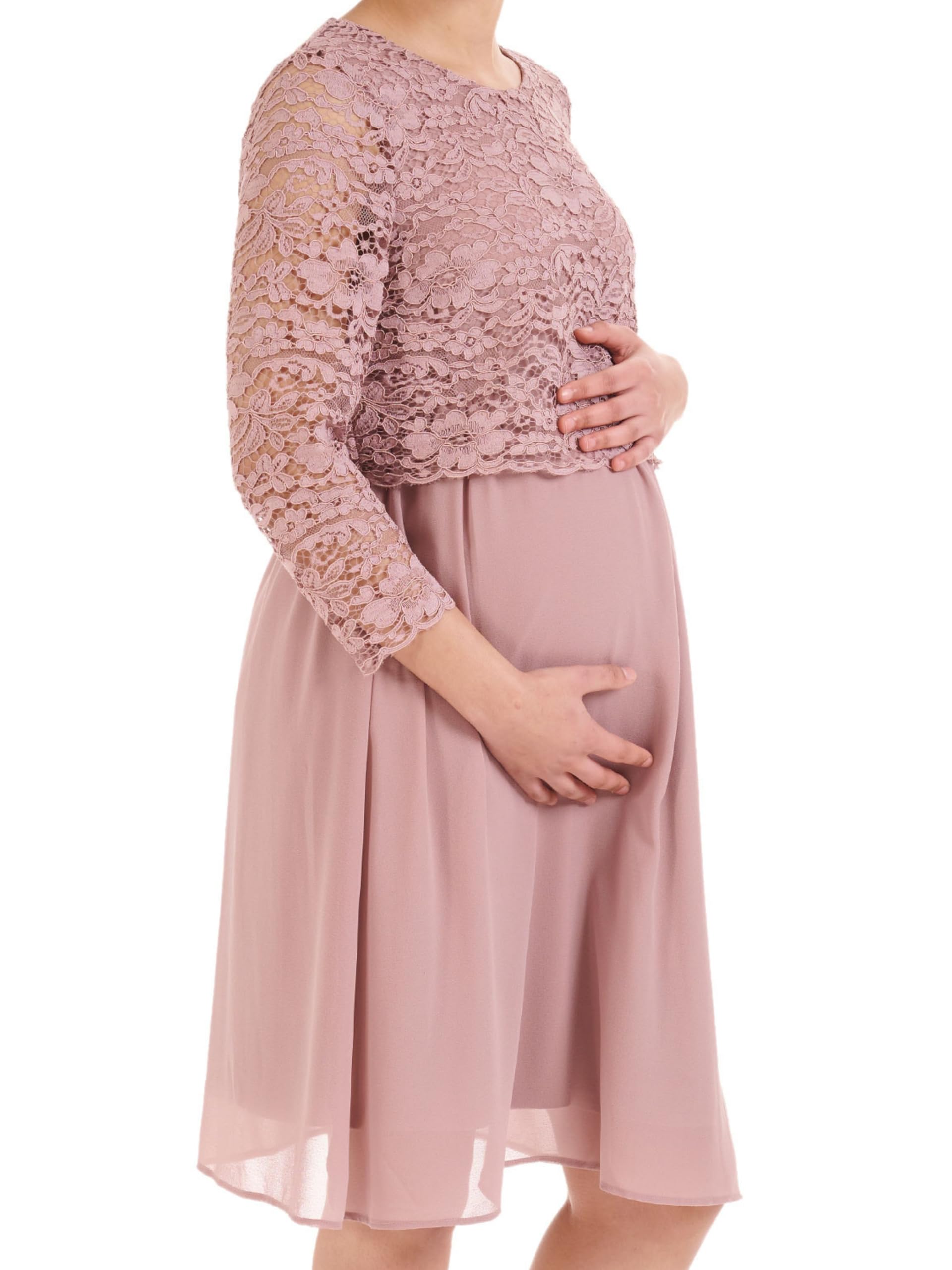herzmutter-umstandskleid-festlich-6400-chiffon-spitze-schwangerschaftskleid image 1