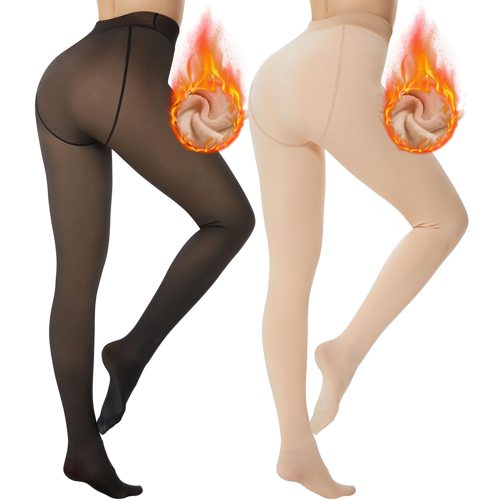 ddobb-thermo-strumpfhose-damen-winter-2er-pack-gef-tterte-fleece-thermoleggings image 1