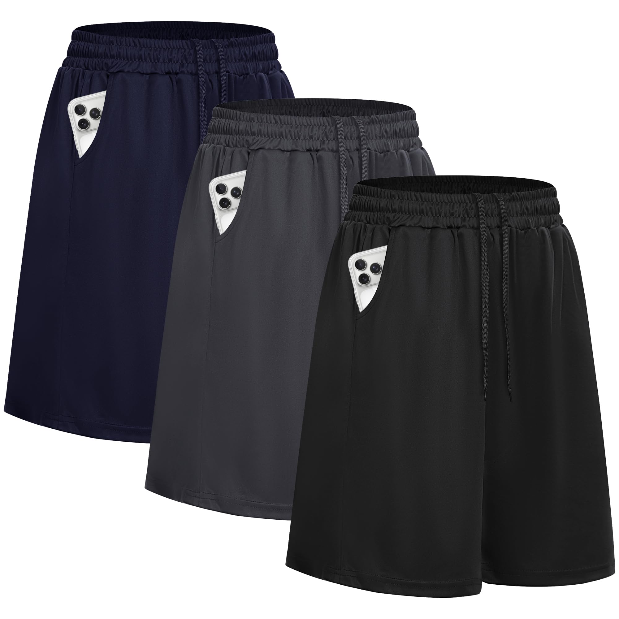 ddobb-sporthose-herren-kurz-3er-pack-gym-shorts-mit-taschen-und-kordelzug image 1