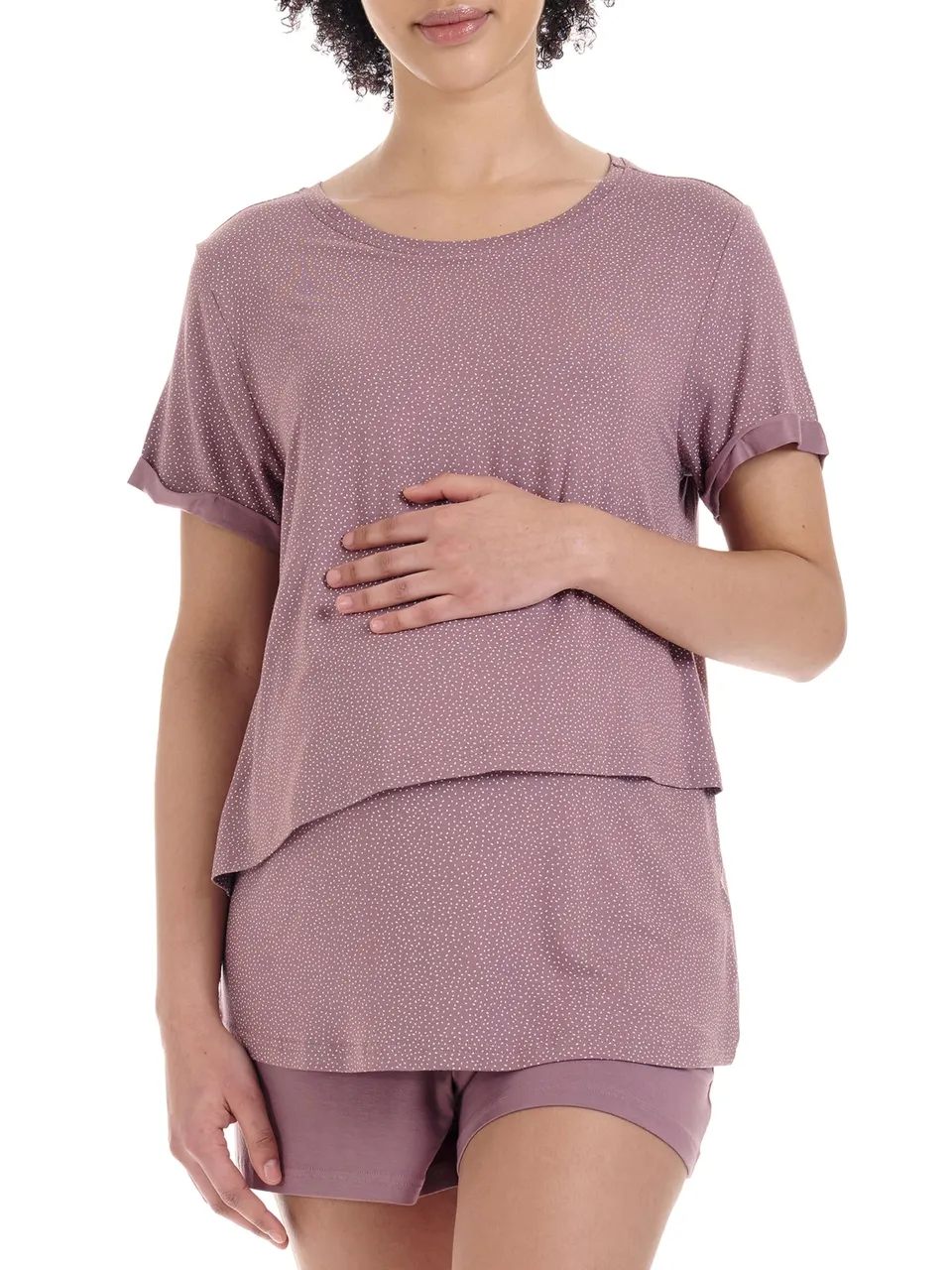 herzmutter-still-schlafanzug-kurz-2550-2650-stillpyjama-set-oekotex image 1
