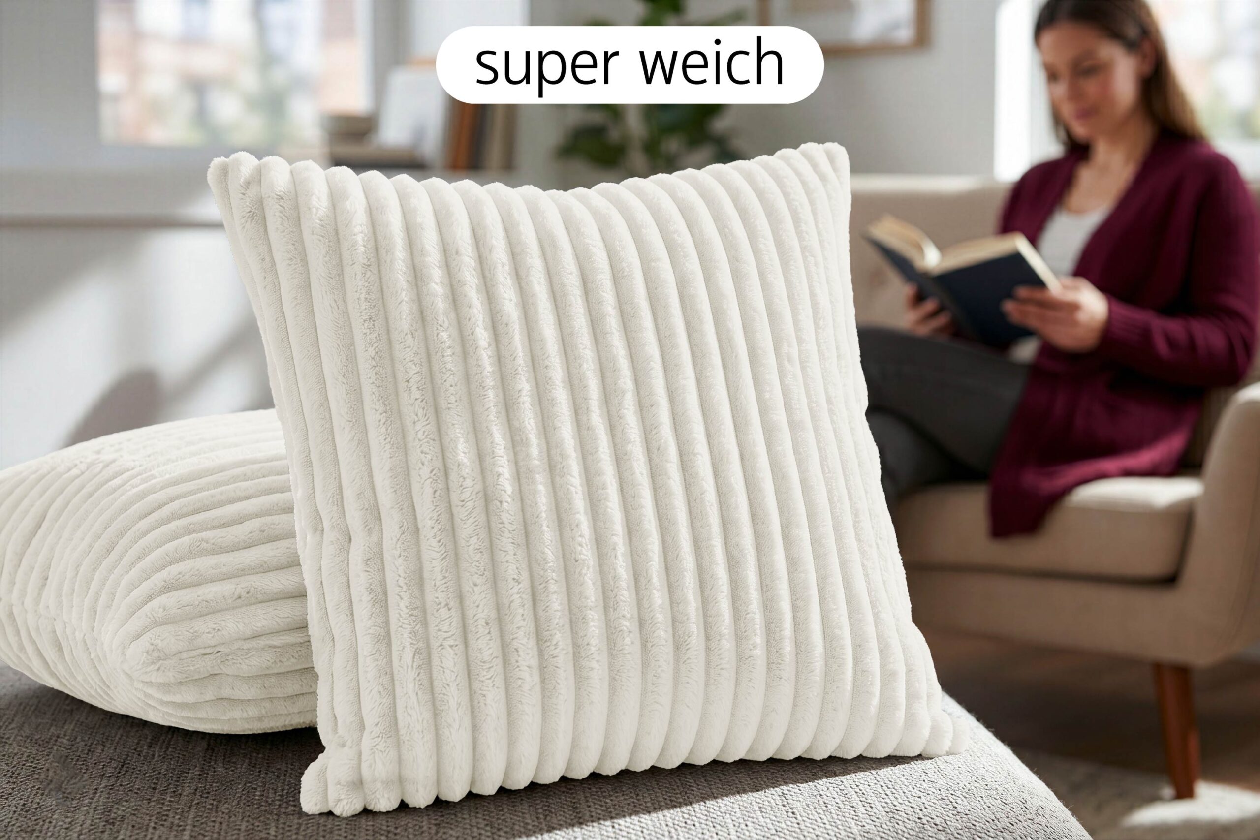 amilian-dekokissen-4er-set-mit-f-llung-40x40-45x45-50x50-cm-cord-optik image 2