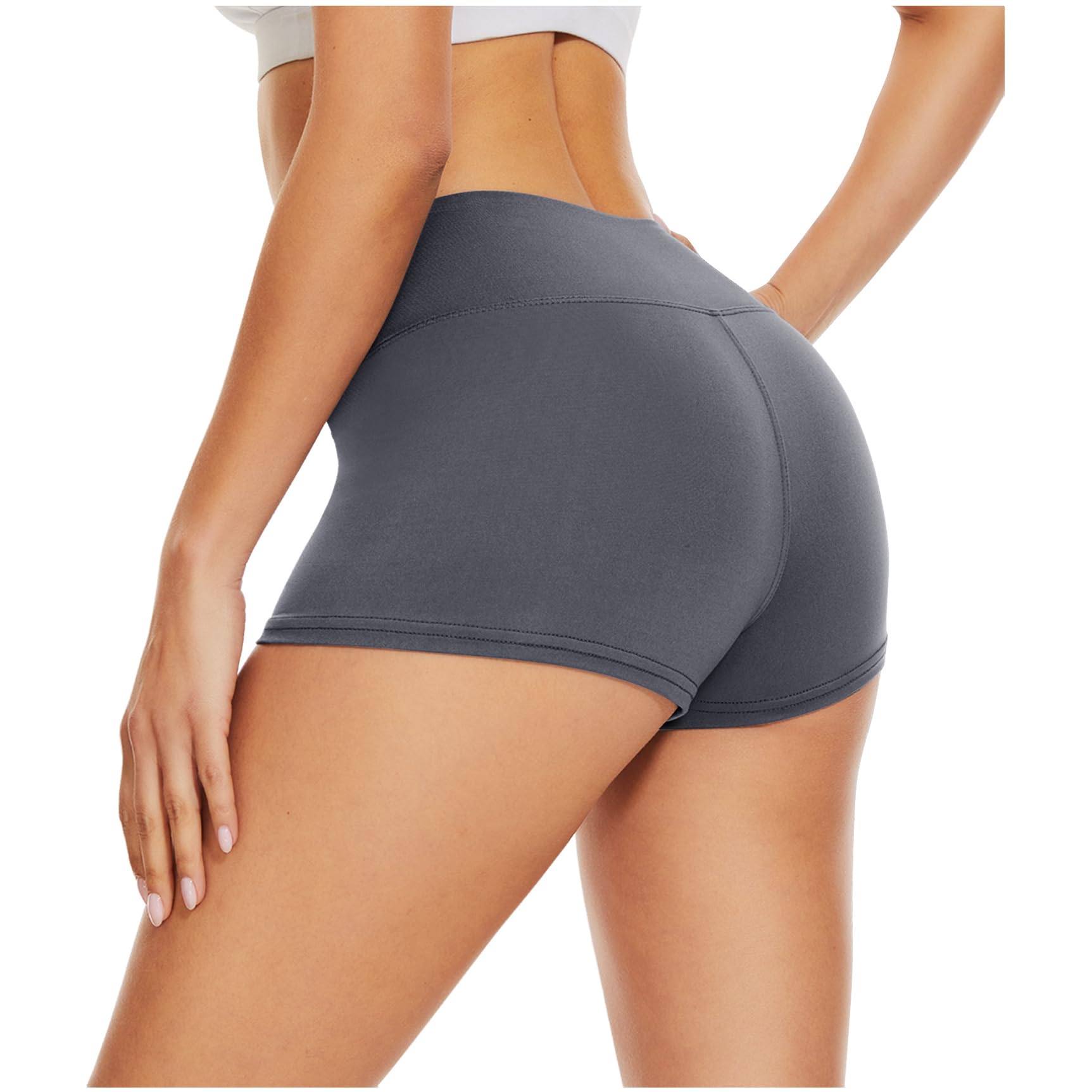 ddobb-radlerhose-damen-kurz-high-waist-2er-pack-sport-shorts image 5