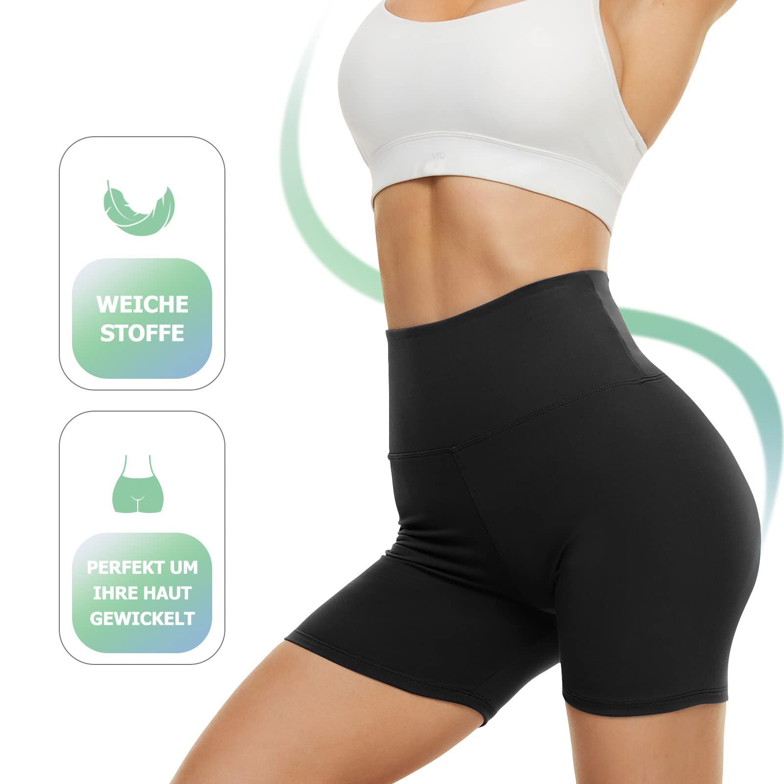 ddobb-radlerhose-damen-kurze-sporthose-high-waist-hotpants image 6