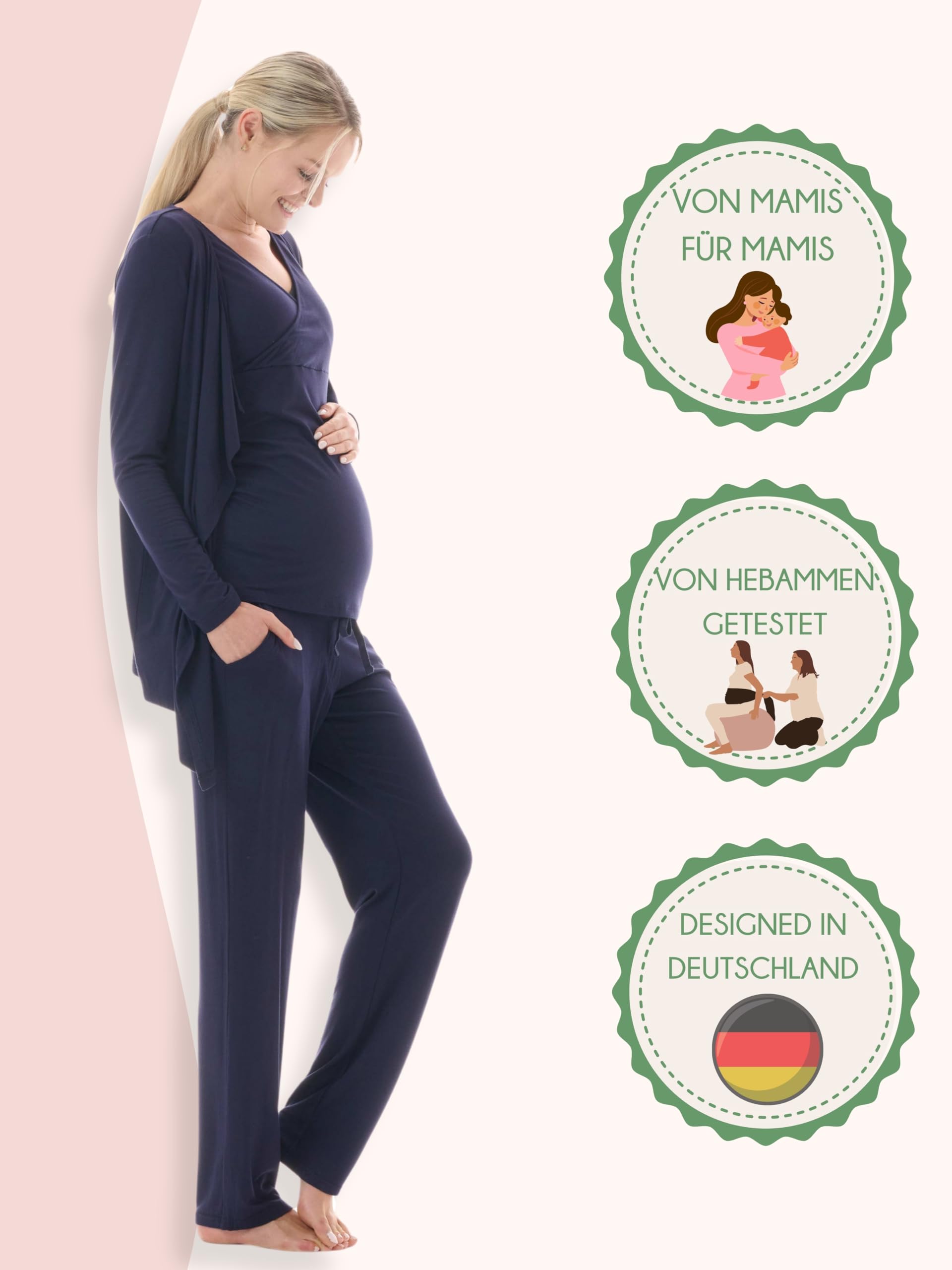 herzmutter-stillpyjama-set-8100-3-teilig-umstands-pyjama-wochenbett image 2