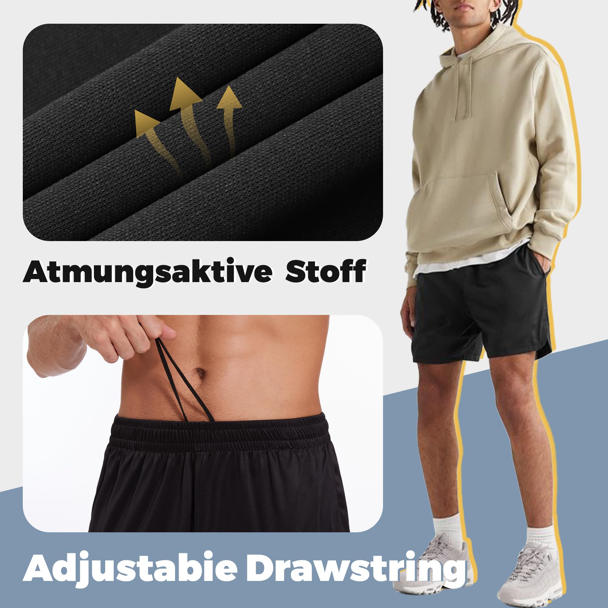 ddobb-sporthose-herren-kurz-3er-pack-gym-shorts-mit-taschen-und-kordelzug image 2