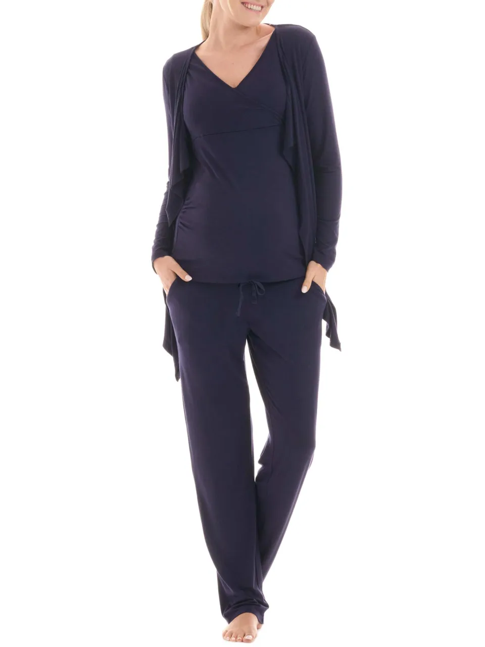 herzmutter-stillpyjama-set-8100-3-teilig-umstands-pyjama-wochenbett image 1