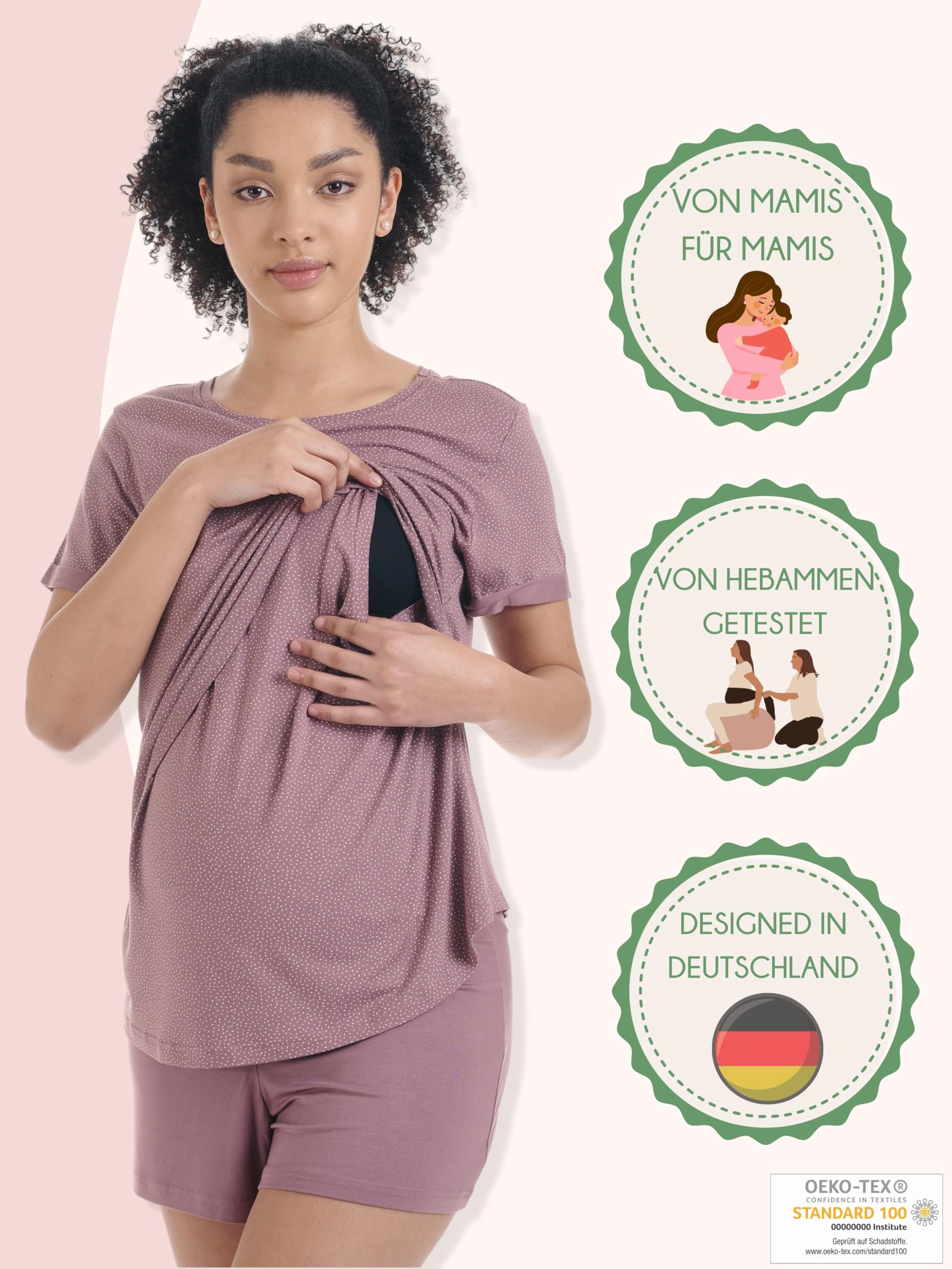 herzmutter-still-schlafanzug-kurz-2550-2650-stillpyjama-set-oekotex image 2
