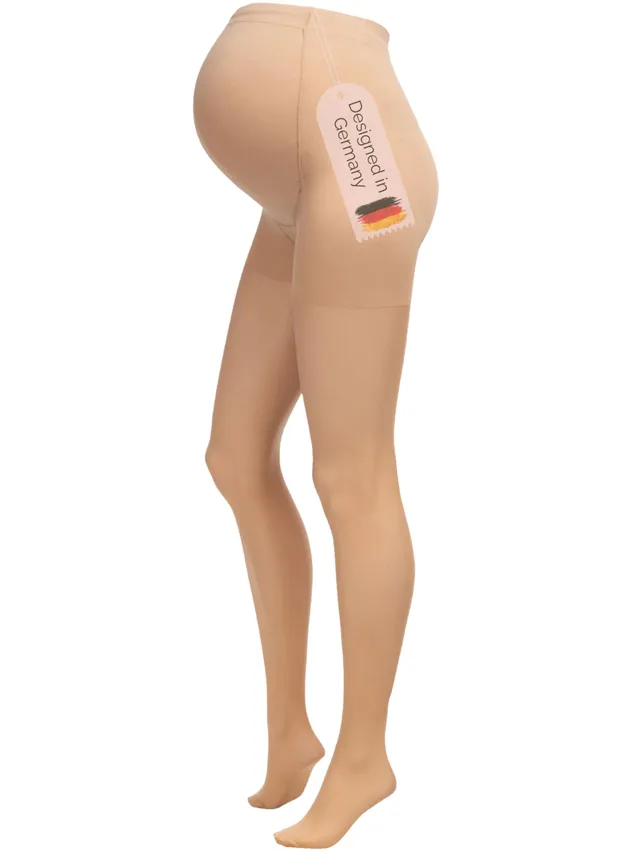 herzmutter-1200-umstandsstrumpfhose-20-den-transparent-matt-beige-schwarz image 1