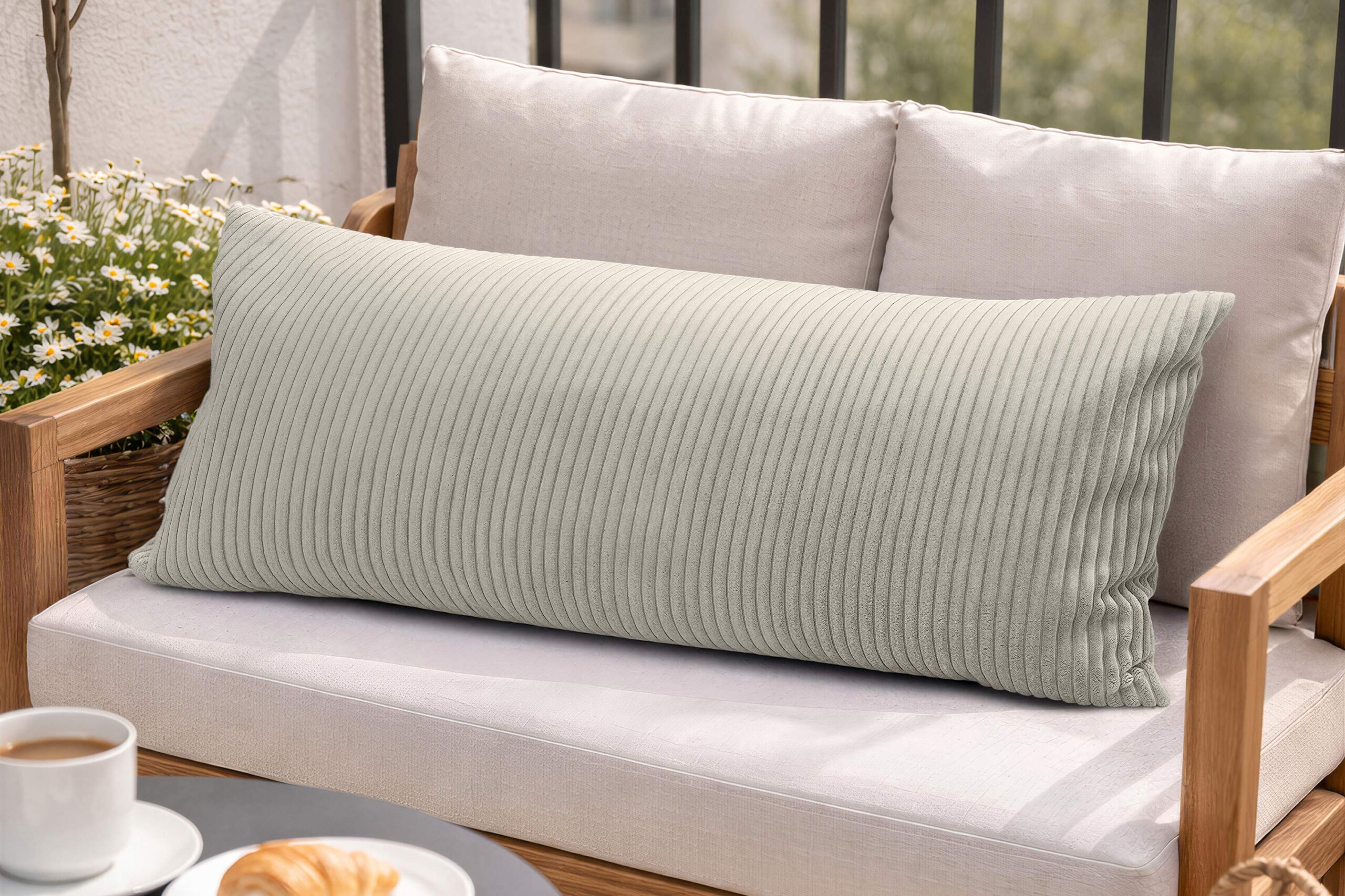 amilian-dekokissen-40x80-cm-mit-f-llung-sofakissen-couchkissen-in-cord-optik image 1