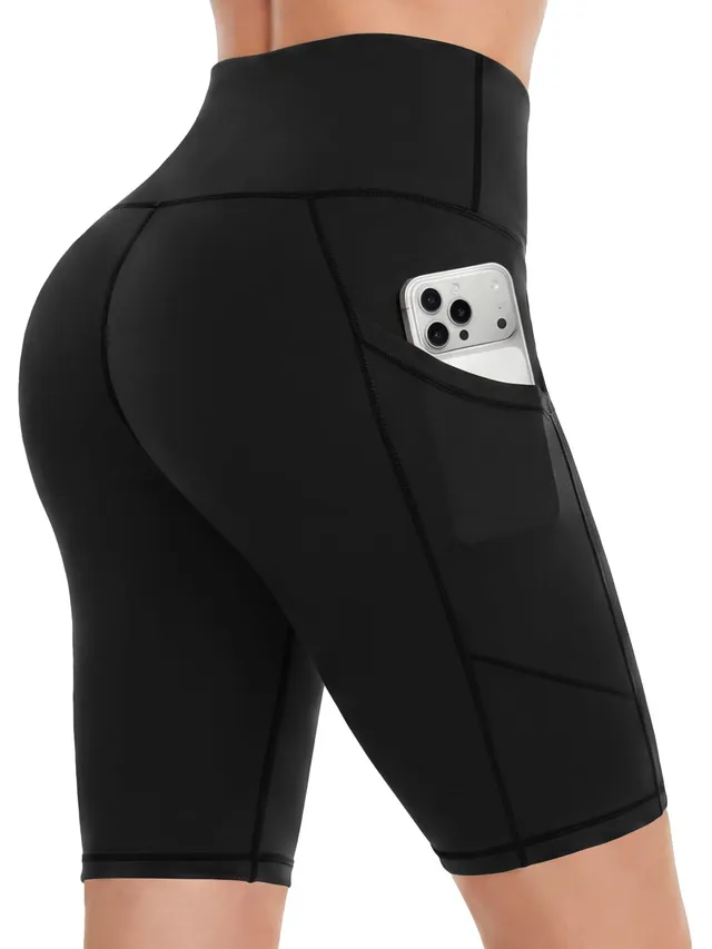 ddobb-radlerhose-damen-high-waist-kurze-sporthose-mit-taschen image 1