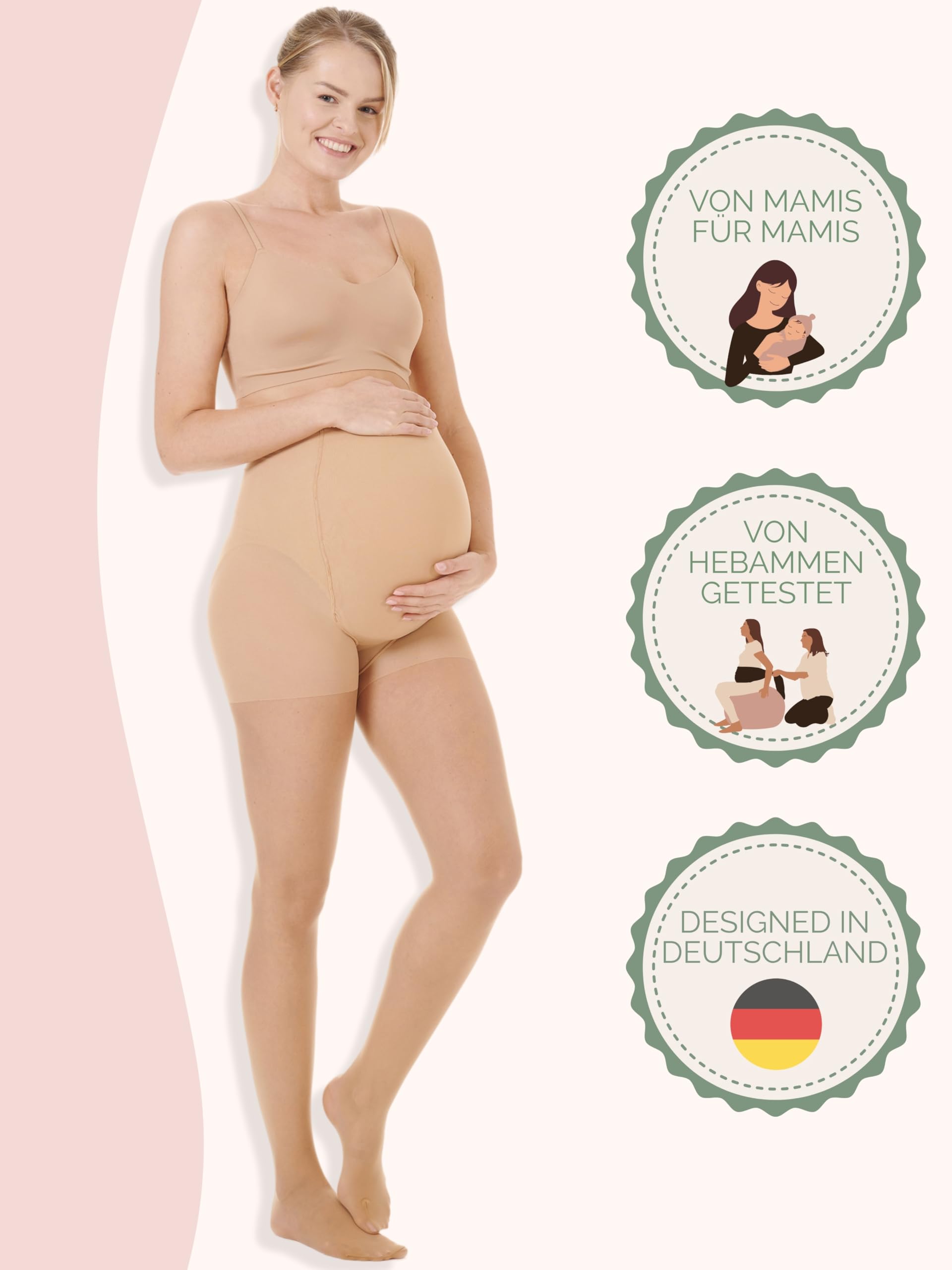 herzmutter-1200-umstandsstrumpfhose-20-den-transparent-matt-beige-schwarz image 2